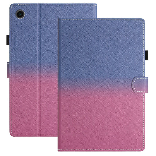 For Lenovo Tab M10 Plus (3rd Gen) / Xiaoxin Pad 2022 10.6 inch Gradient Color Leather Tablet Stand Case Stitching Lines Cover - Blue / Rose