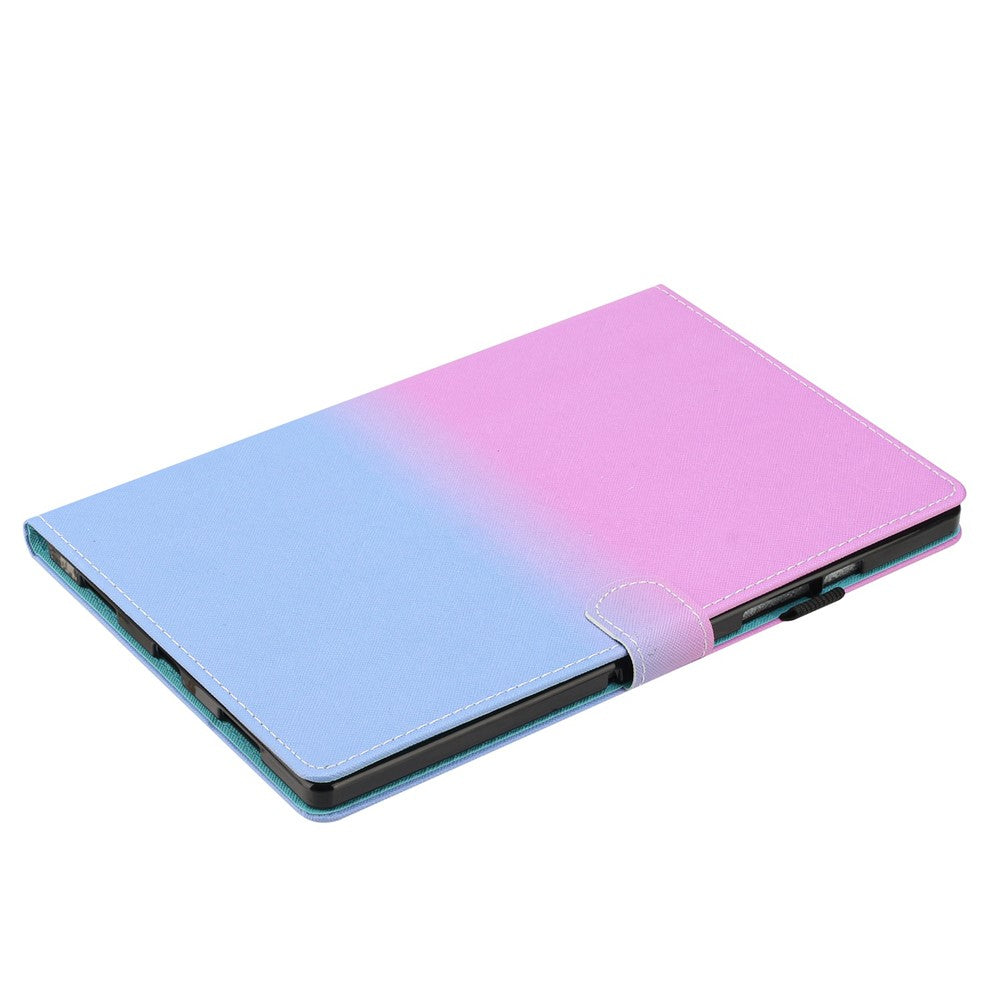For Lenovo Tab M10 Plus (3rd Gen) / Xiaoxin Pad 2022 10.6 inch Gradient Color Leather Tablet Stand Case Stitching Lines Cover - Purple / Blue