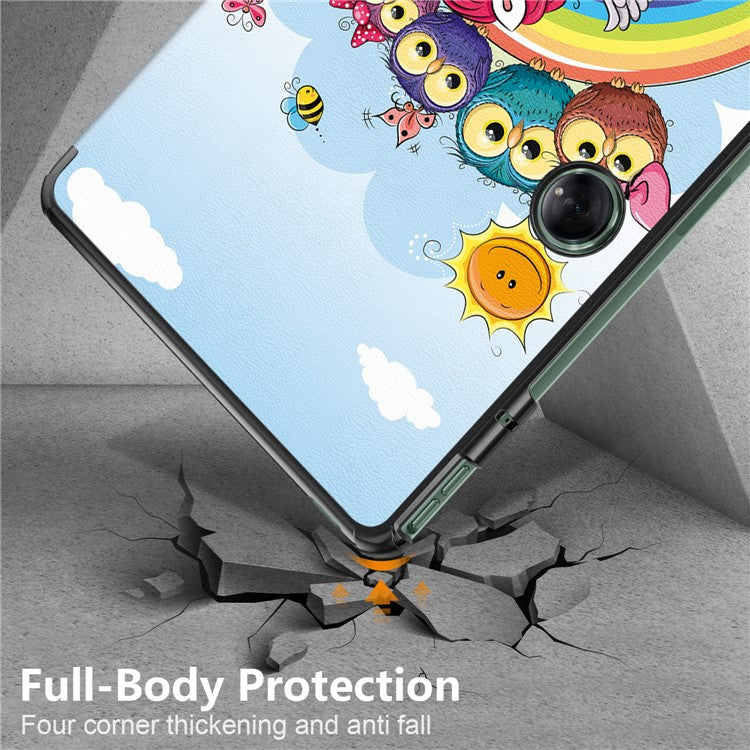For OnePlus Pad / Oppo Pad 2 Tri-fold Stand Tablet Case Pattern Printing Tablet Leather Cover with Auto Wake / Sleep - Horse