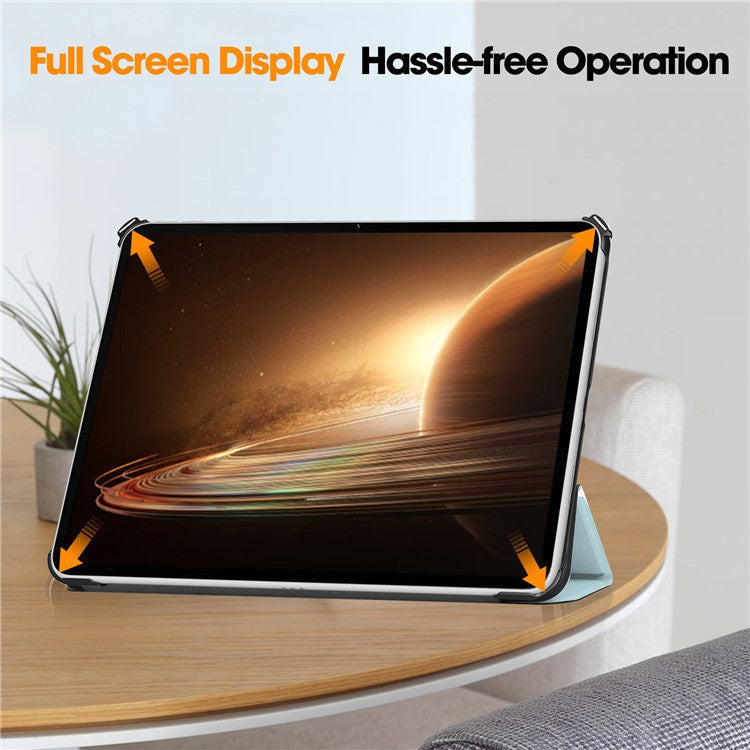 Trifold Stand Smart Case for Oppo Pad 2 , PU Leather Pattern Printing Folio Cover - Horse