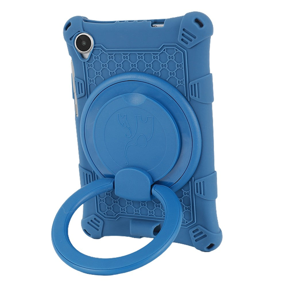 For Lenovo Tab M8 (4th Gen) 2024 TB-301XU / M8 (4th Gen) 2023 TB-300FU PC + Silicone Tablet Case Kickstand Cover - Dark Blue