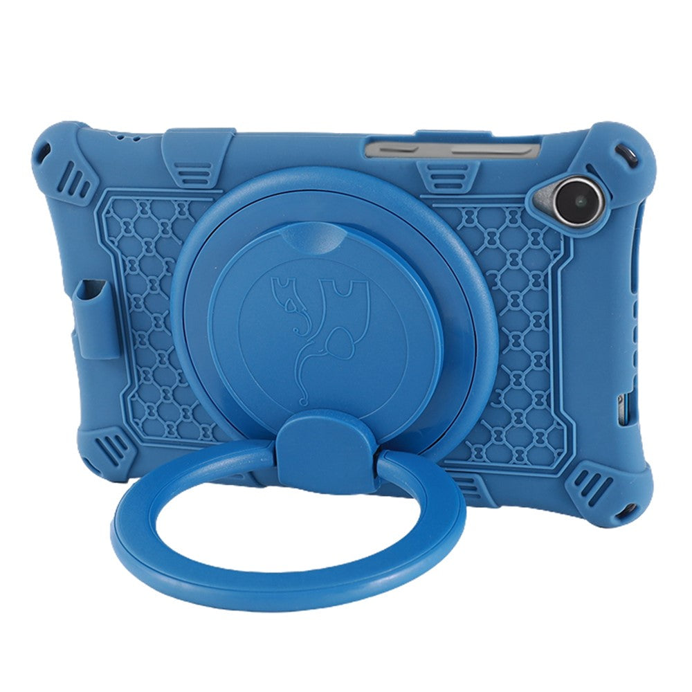 For Lenovo Tab M8 (4th Gen) 2024 TB-301XU / M8 (4th Gen) 2023 TB-300FU PC + Silicone Tablet Case Kickstand Cover - Dark Blue