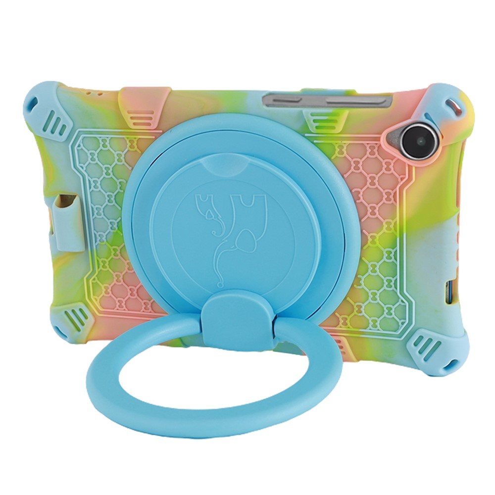 For Lenovo Tab M8 (4th Gen) 2024 TB-301XU / M8 (4th Gen) 2023 TB-300FU PC + Silicone Tablet Case Kickstand Cover - Camouflage Pink / Baby Blue