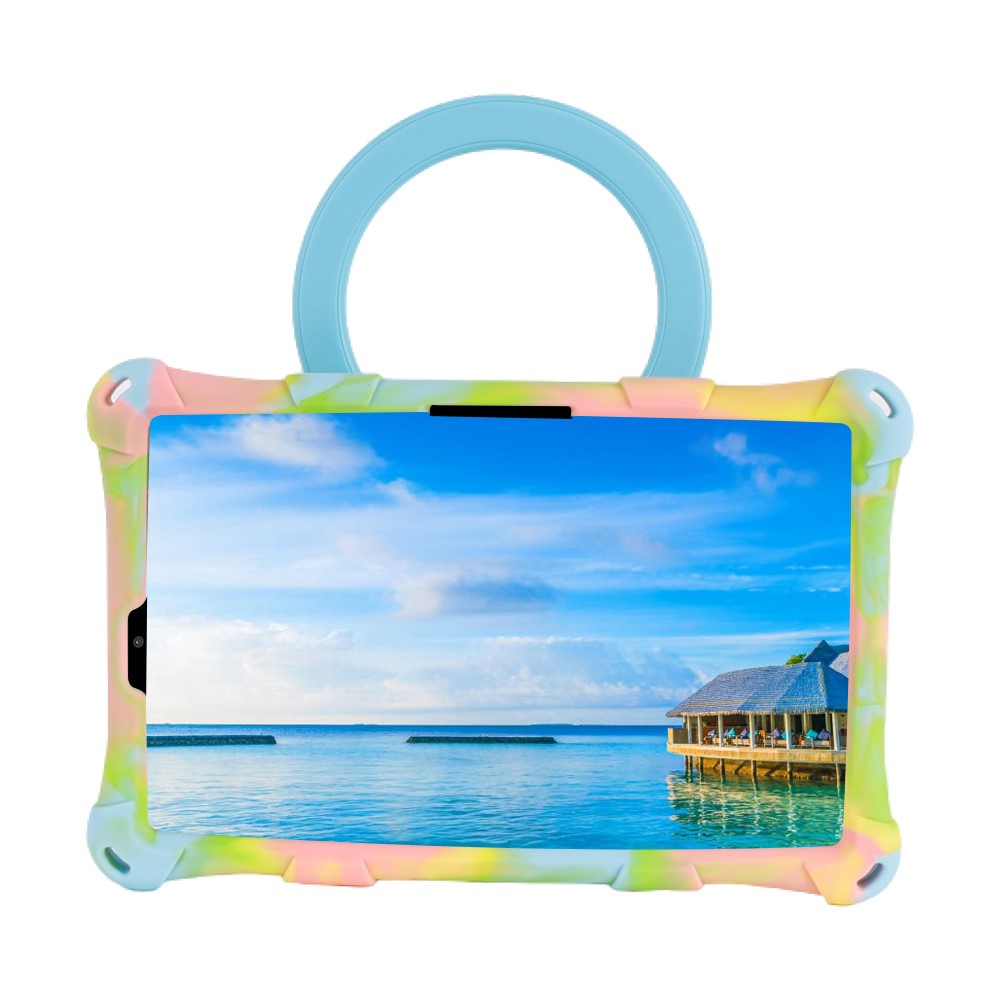 For Lenovo Tab M8 (4th Gen) 2024 TB-301XU / M8 (4th Gen) 2023 TB-300FU PC + Silicone Tablet Case Kickstand Cover - Camouflage Pink / Baby Blue