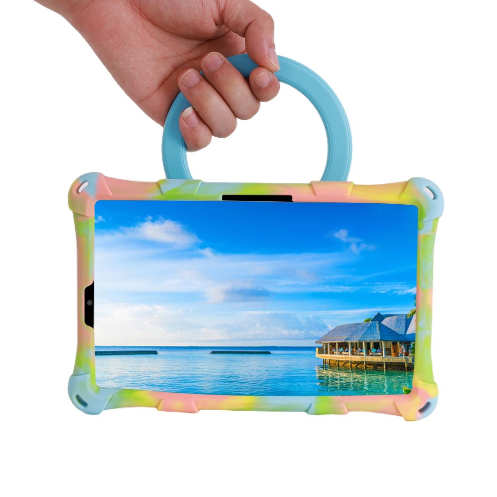 For Lenovo Tab M8 (4th Gen) 2024 TB-301XU / M8 (4th Gen) 2023 TB-300FU PC + Silicone Tablet Case Kickstand Cover - Camouflage Pink / Baby Blue