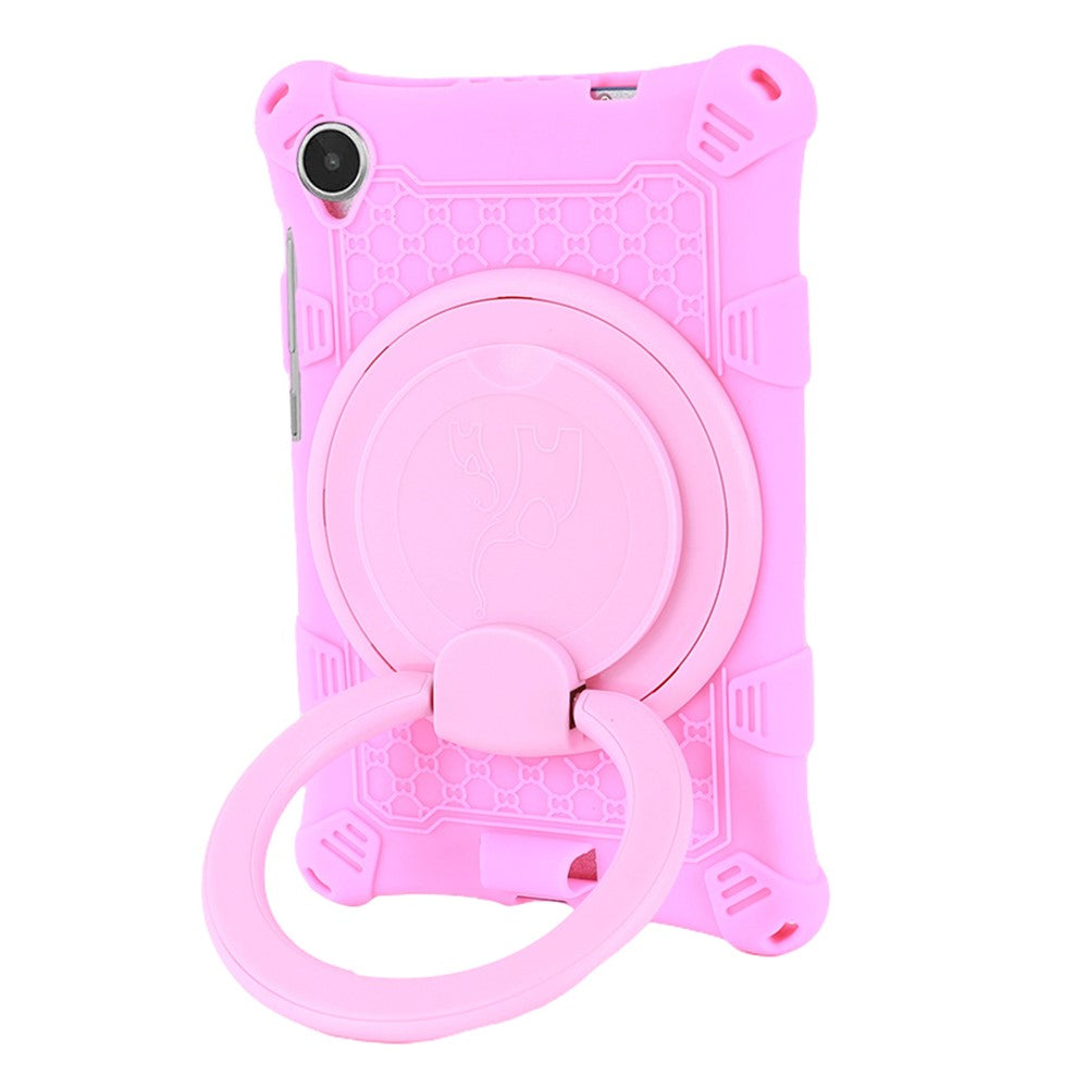 For Lenovo Tab M8 (4th Gen) 2024 TB-301XU / M8 (4th Gen) 2023 TB-300FU PC + Silicone Tablet Case Kickstand Cover - Pink