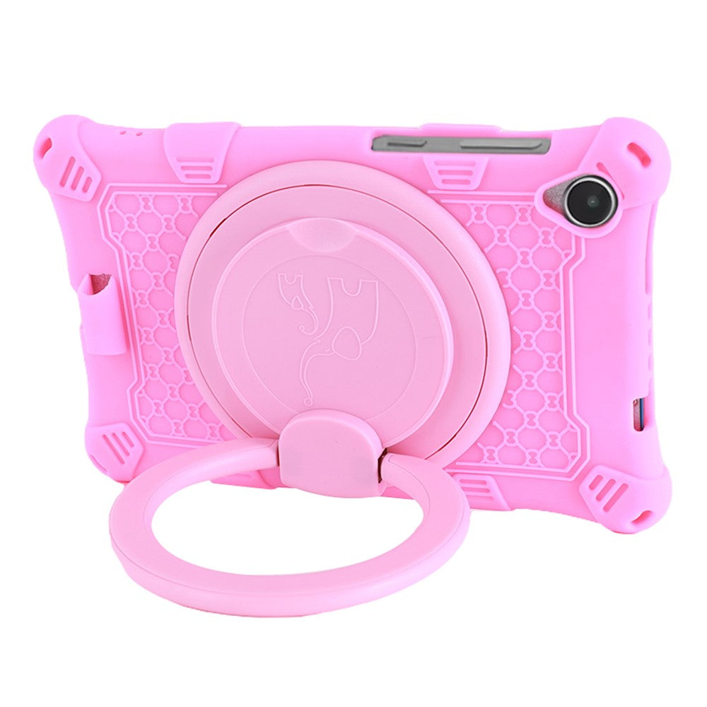 For Lenovo Tab M8 (4th Gen) 2024 TB-301XU / M8 (4th Gen) 2023 TB-300FU PC + Silicone Tablet Case Kickstand Cover - Pink