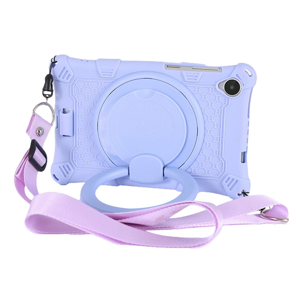 For Lenovo Tab M8 (4th Gen) 2024 TB-301XU / M8 (4th Gen) 2023 TB-300FU PC + Silicone Tablet Case Kickstand Cover - Purple