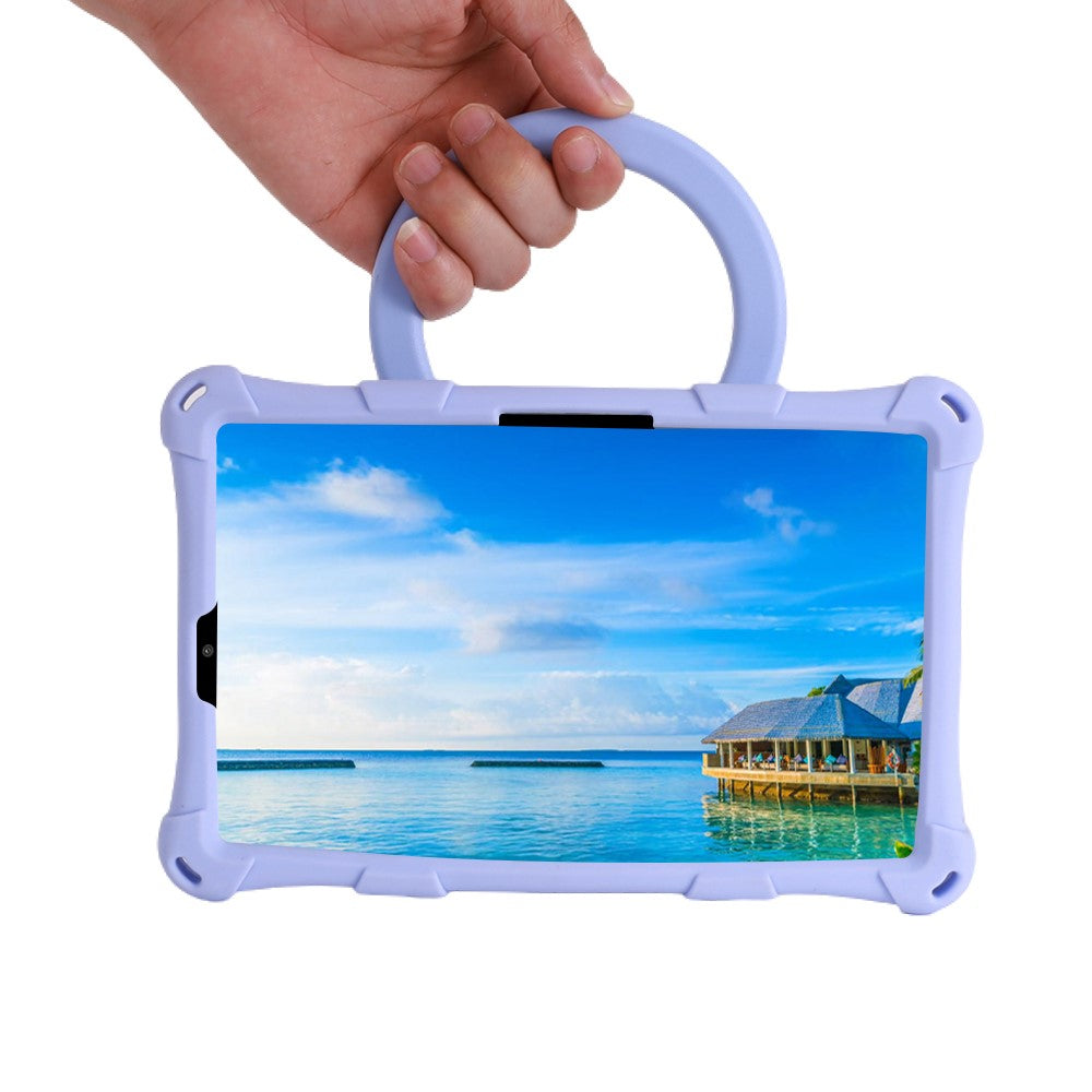 For Lenovo Tab M8 (4th Gen) 2024 TB-301XU / M8 (4th Gen) 2023 TB-300FU PC + Silicone Tablet Case Kickstand Cover - Purple
