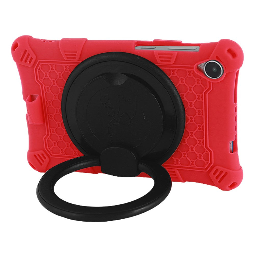 For Lenovo Tab M8 (4th Gen) 2024 TB-301XU / M8 (4th Gen) 2023 TB-300FU PC + Silicone Tablet Case Kickstand Cover - Red