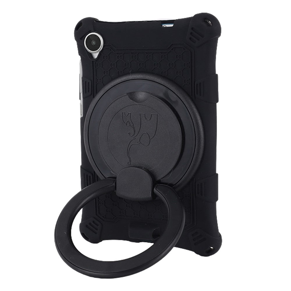 For Lenovo Tab M8 (4th Gen) 2024 TB-301XU / M8 (4th Gen) 2023 TB-300FU PC + Silicone Tablet Case Kickstand Cover - Black