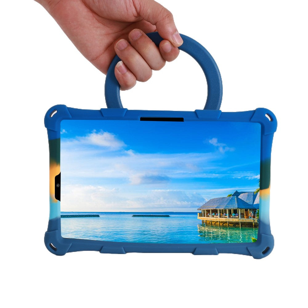 For Lenovo Tab M8 (4th Gen) 2024 TB-301XU / M8 (4th Gen) 2023 TB-300FU PC + Silicone Tablet Case Kickstand Cover - Colorful Dark Blue