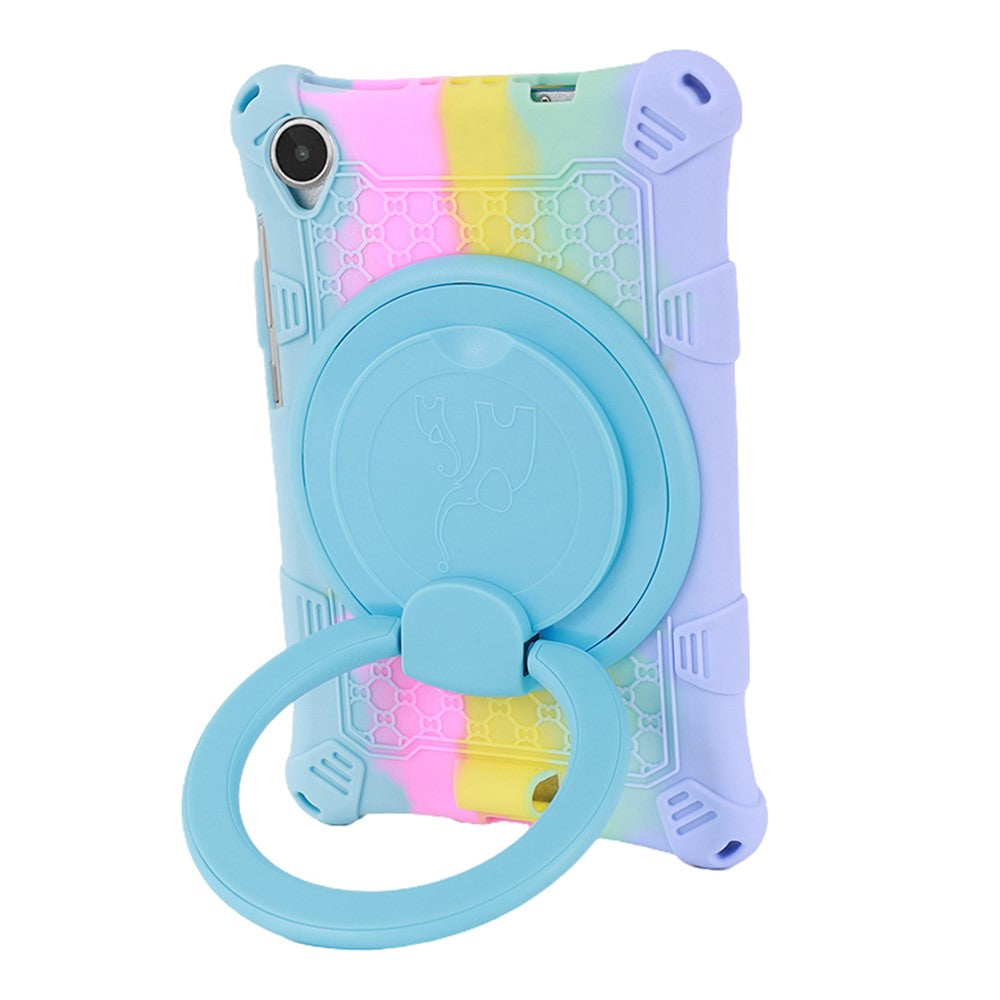 For Lenovo Tab M8 (4th Gen) 2024 TB-301XU / M8 (4th Gen) 2023 TB-300FU PC + Silicone Tablet Case Kickstand Cover - Colorful Baby Blue