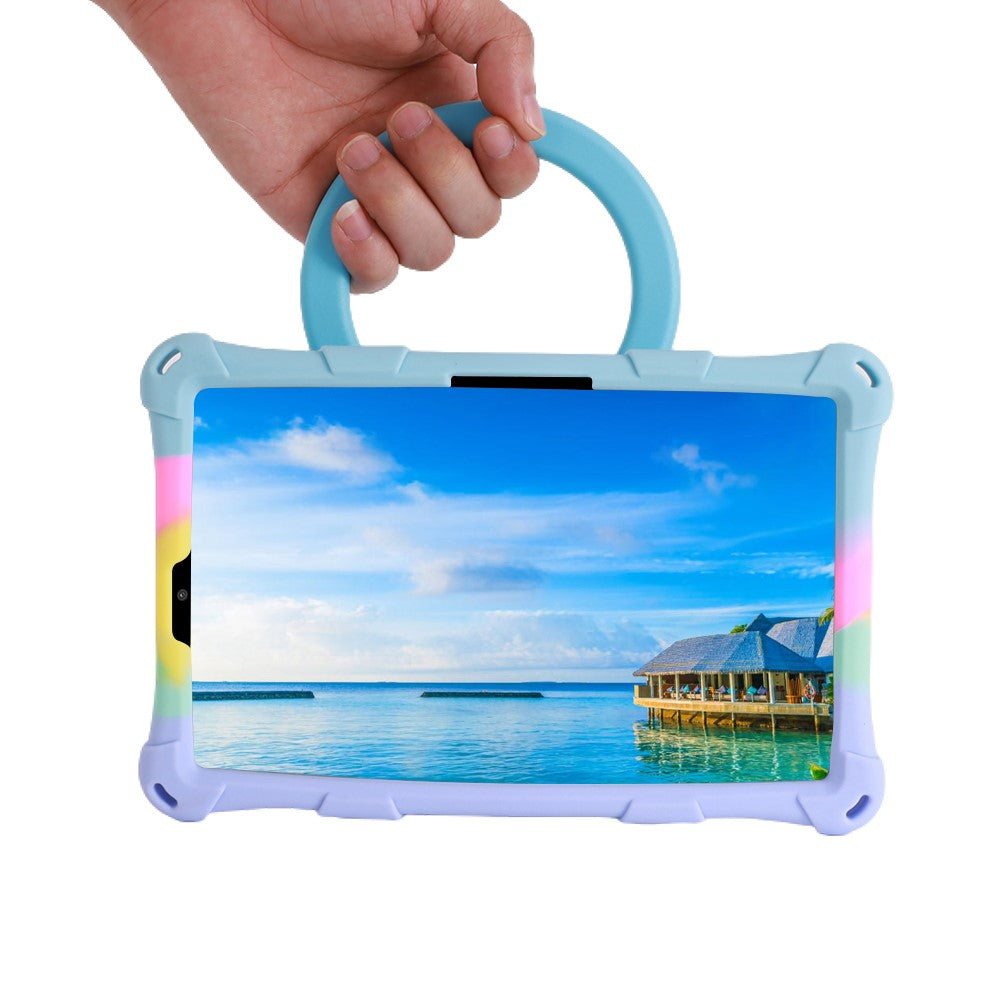 For Lenovo Tab M8 (4th Gen) 2024 TB-301XU / M8 (4th Gen) 2023 TB-300FU PC + Silicone Tablet Case Kickstand Cover - Colorful Baby Blue