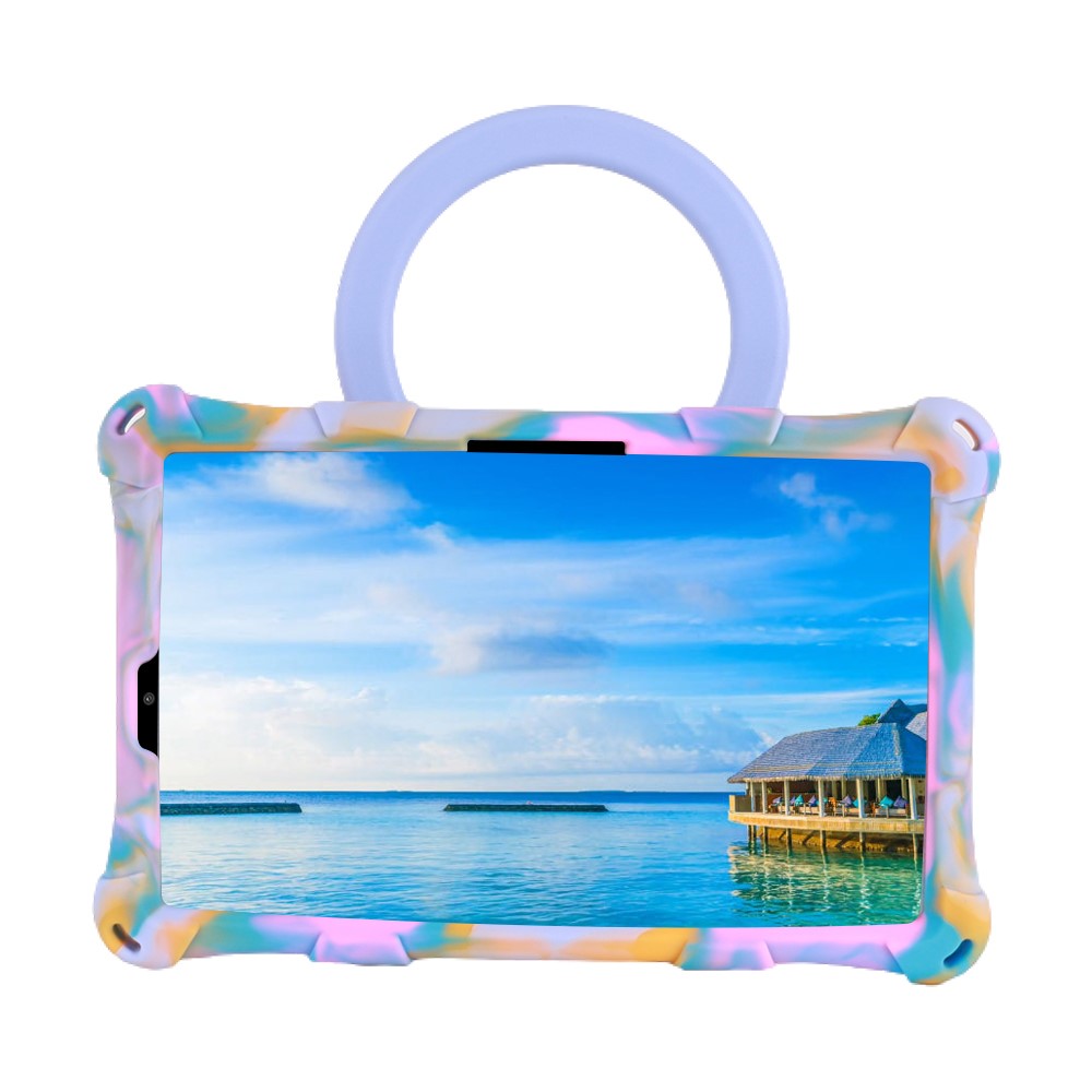 For Lenovo Tab M8 (4th Gen) 2024 TB-301XU / M8 (4th Gen) 2023 TB-300FU PC + Silicone Tablet Case Kickstand Cover - Camouflage Rose / Light Purple