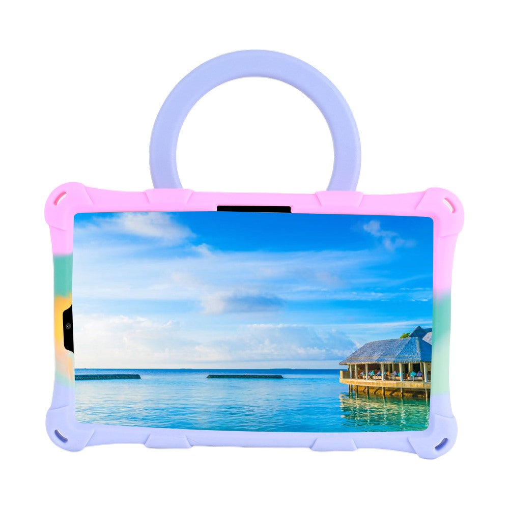 For Lenovo Tab M8 (4th Gen) 2024 TB-301XU / M8 (4th Gen) 2023 TB-300FU PC + Silicone Tablet Case Hand Grip Kickstand Cover - Colorful Pink