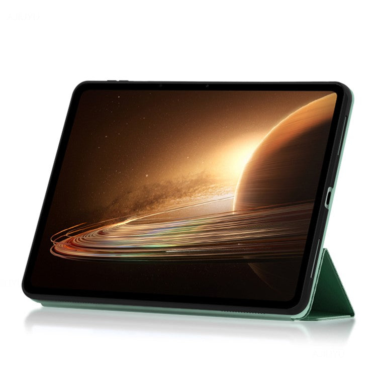 Tablet Case for Oppo Pad 2 , PU Leather + TPU Trifold Stand Protective Tablet Cover - Cyan