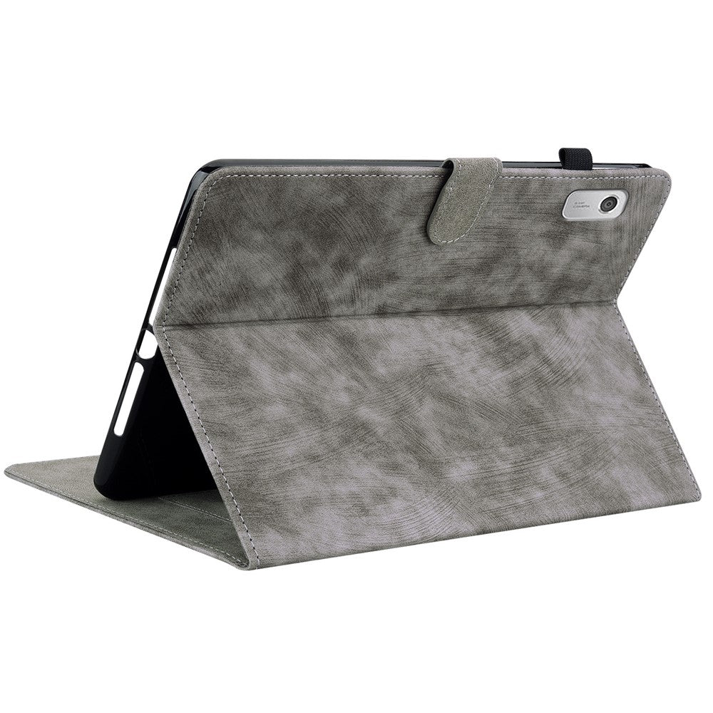 PU Leather Case for Lenovo Tab M9 Cute Tiger Pattern Tablet Protective Sleeve with Stand / Card Holder - Grey