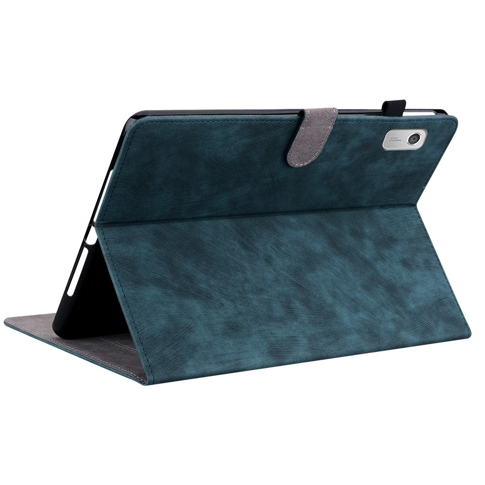 PU Leather Case for Lenovo Tab M9 Cute Tiger Pattern Tablet Protective Sleeve with Stand / Card Holder - Dark Blue