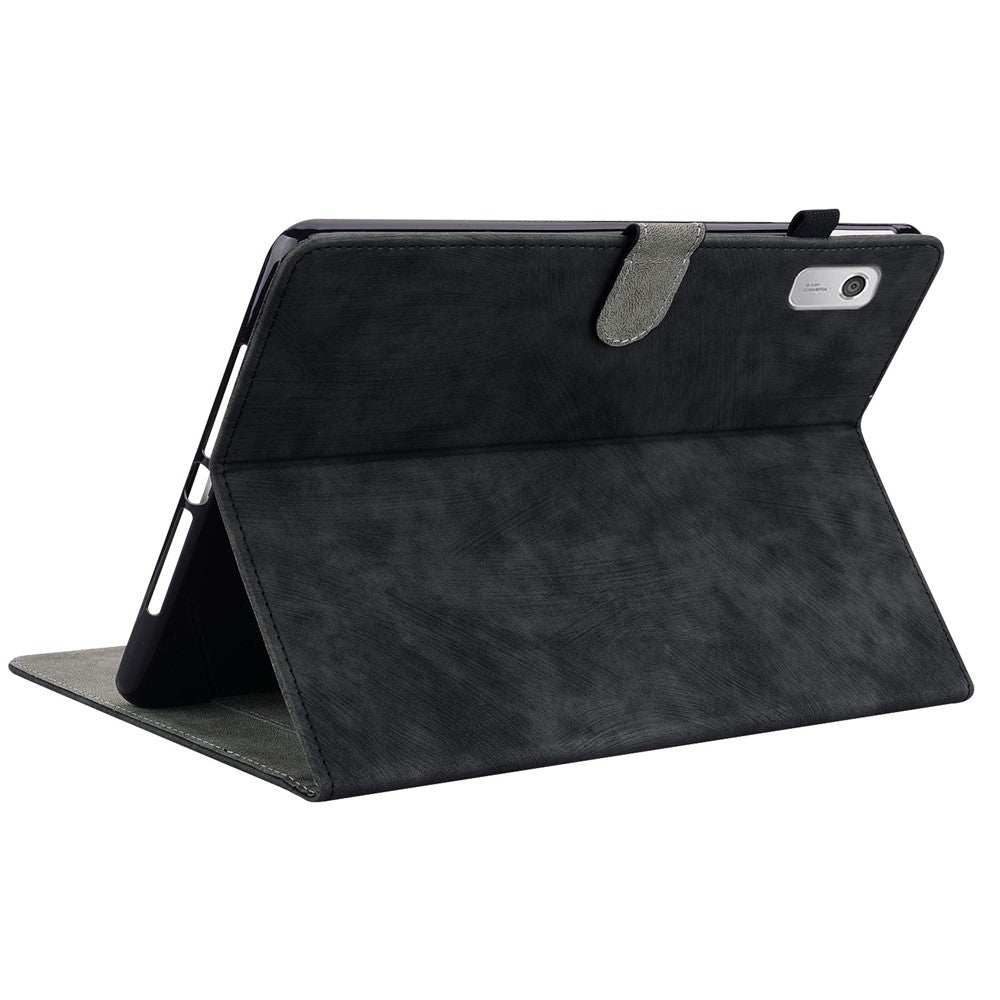 PU Leather Case for Lenovo Tab M9 Cute Tiger Pattern Tablet Protective Sleeve with Stand / Card Holder - Black