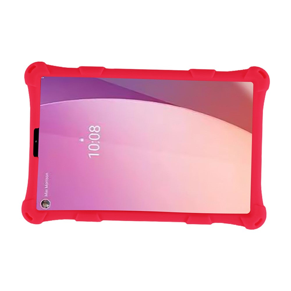 For Lenovo Tab M9 PC + Silicone Shock-Resistant Tablet Case Adjustable Kickstand Cover with Shoulder Strap - Red