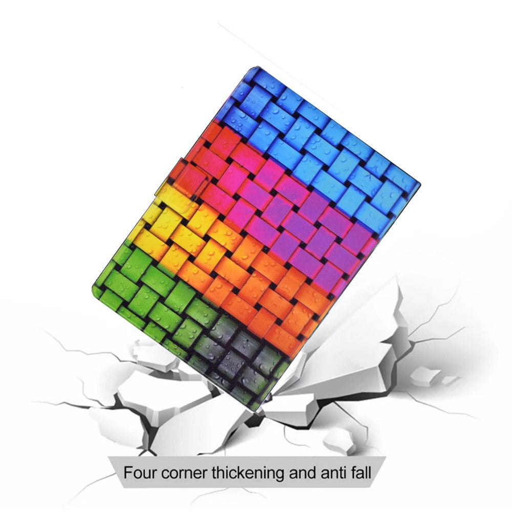 For Lenovo Tab M10 Plus (3rd Gen) / Xiaoxin Pad 2022 10.6 inch Card Slot Tablet Case PU Leather Pattern Printed Stand Cover - Knitted Strip