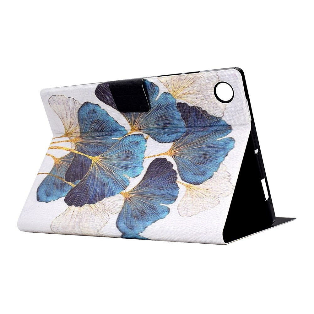 For Lenovo Tab M10 Plus (3rd Gen) / Xiaoxin Pad 2022 10.6 inch Card Slot Tablet Case PU Leather Pattern Printed Stand Cover - Leaf