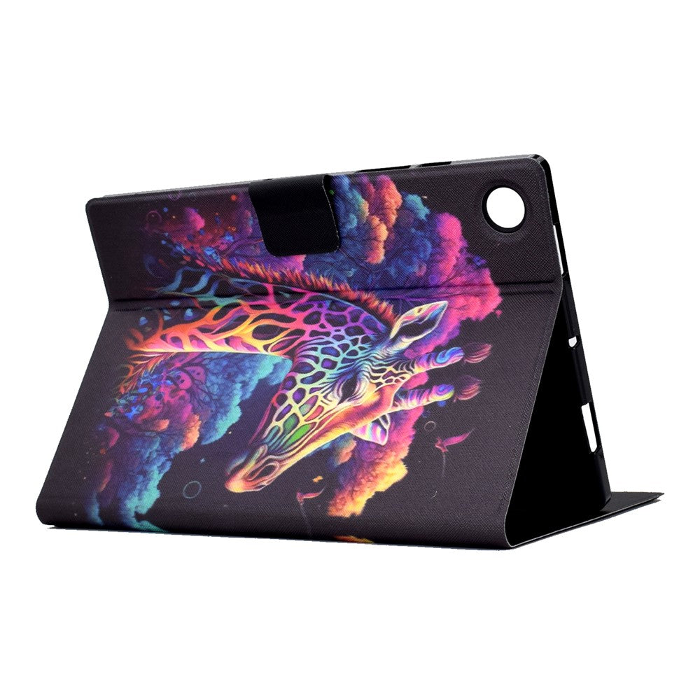 Protective Case for Lenovo Tab M10 (Gen 3) PU Leather Flip Cover Pattern Printed Tablet Stand Case with Card Slots - Giraffe