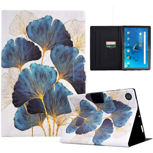 Protective Case for Lenovo Tab M10 (Gen 3) PU Leather Flip Cover Pattern Printed Tablet Stand Case with Card Slots - Leaf