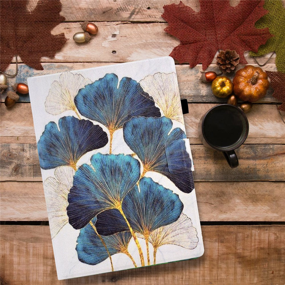 Protective Case for Lenovo Tab M10 (Gen 3) PU Leather Flip Cover Pattern Printed Tablet Stand Case with Card Slots - Leaf
