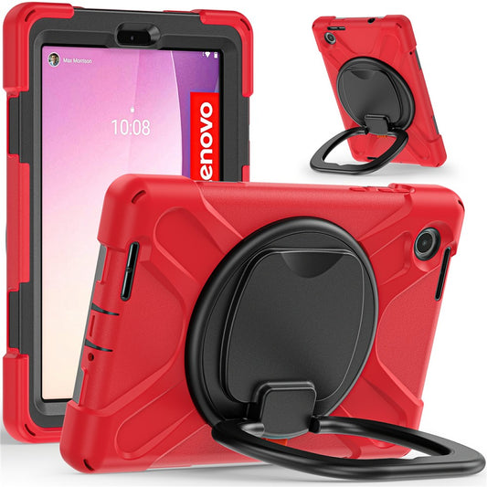 Tablet Case for Lenovo Tab M8 (4th Gen) 2024 TB-301XU / M8 (4th Gen) 2023 TB-300FU PC + Silicone Rotary Kickstand Cover - Red