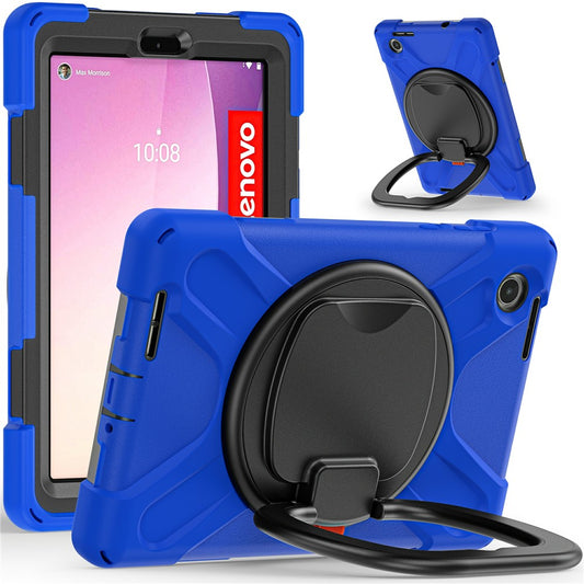 Tablet Case for Lenovo Tab M8 (4th Gen) 2024 TB-301XU / M8 (4th Gen) 2023 TB-300FU PC + Silicone Rotary Kickstand Cover - Blue