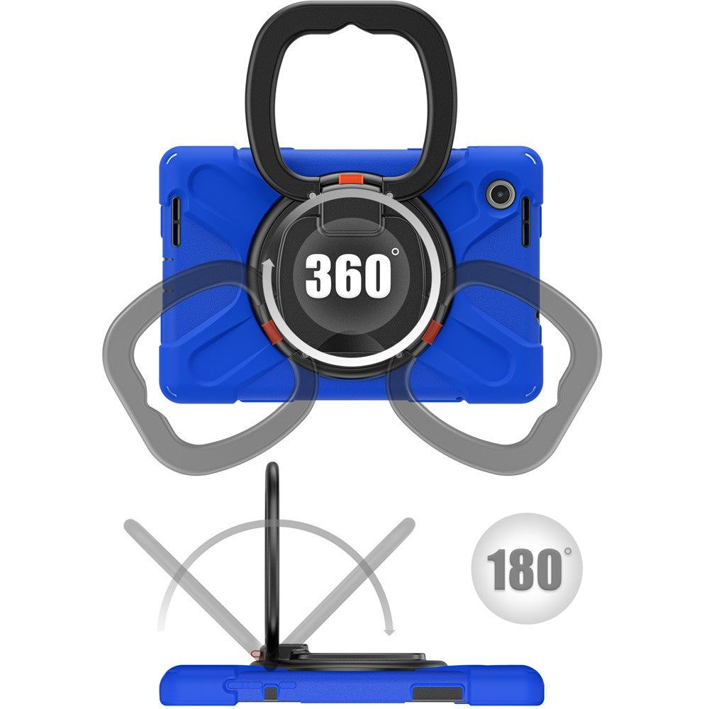 Tablet Case for Lenovo Tab M8 (4th Gen) 2024 TB-301XU / M8 (4th Gen) 2023 TB-300FU PC + Silicone Rotary Kickstand Cover - Blue