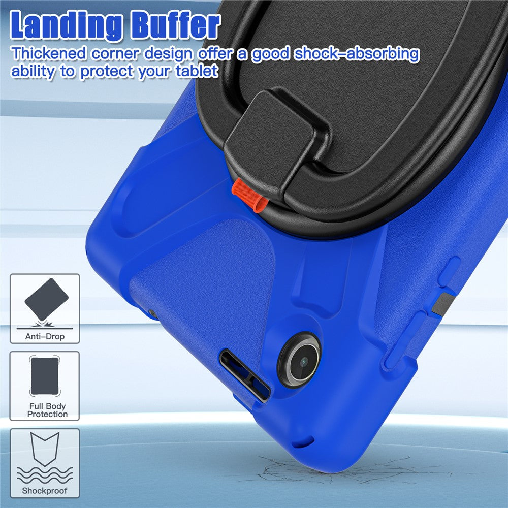 Tablet Case for Lenovo Tab M8 (4th Gen) 2024 TB-301XU / M8 (4th Gen) 2023 TB-300FU PC + Silicone Rotary Kickstand Cover - Blue