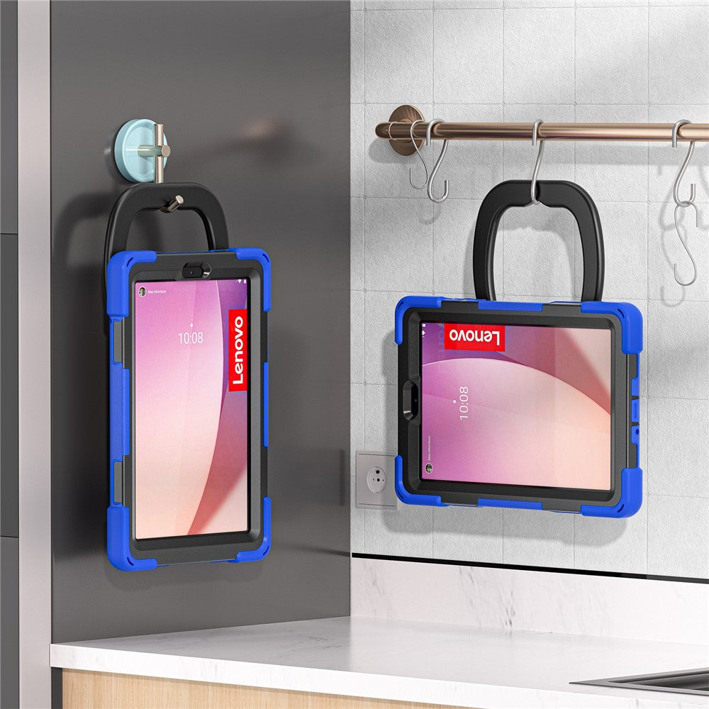 Tablet Case for Lenovo Tab M8 (4th Gen) 2024 TB-301XU / M8 (4th Gen) 2023 TB-300FU PC + Silicone Rotary Kickstand Cover - Blue
