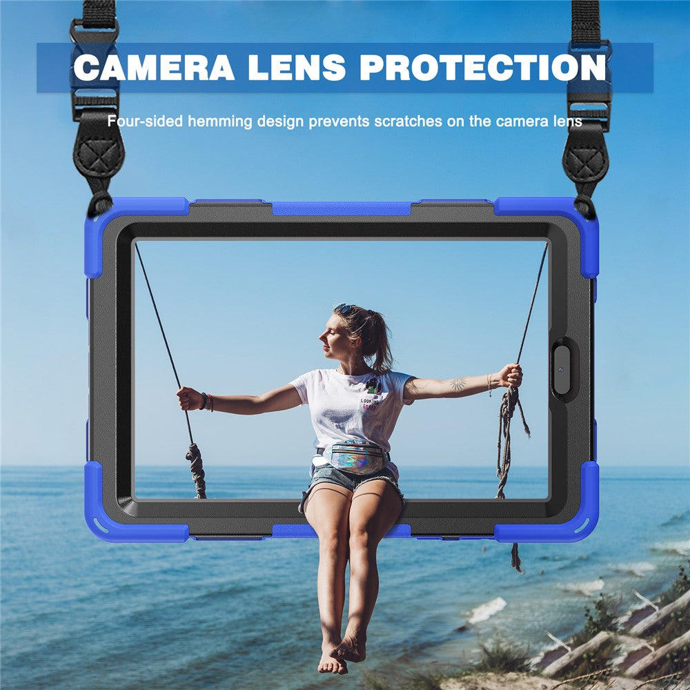 For Lenovo Tab M8 (4th Gen) 2024 TB-301XU / M8 (4th Gen) 2023 TB-300FU Case Kickstand Tablet Case PC+Silicone Cover with Strap - Blue