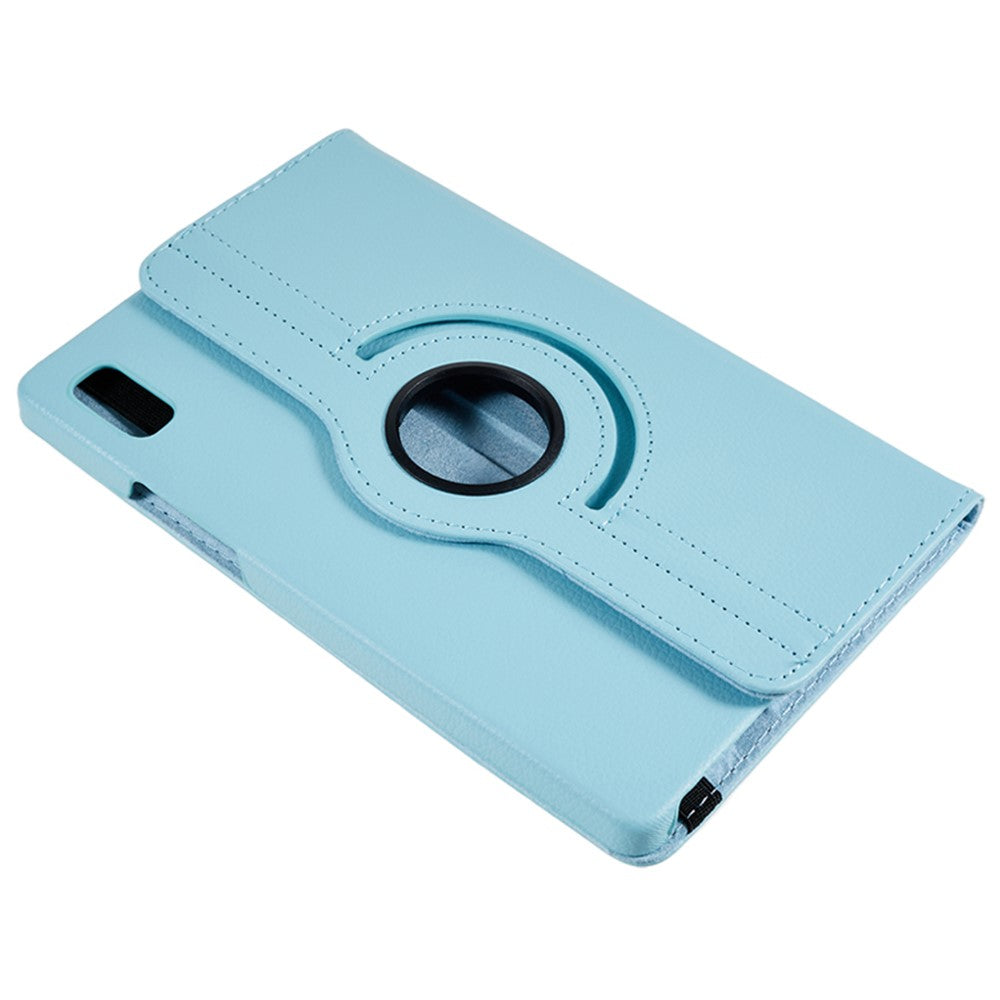 For Lenovo Tab M9 TB-310FU Protective Case 360-Degree Rotating PU Leather Cover with Elastic Band - Baby Blue
