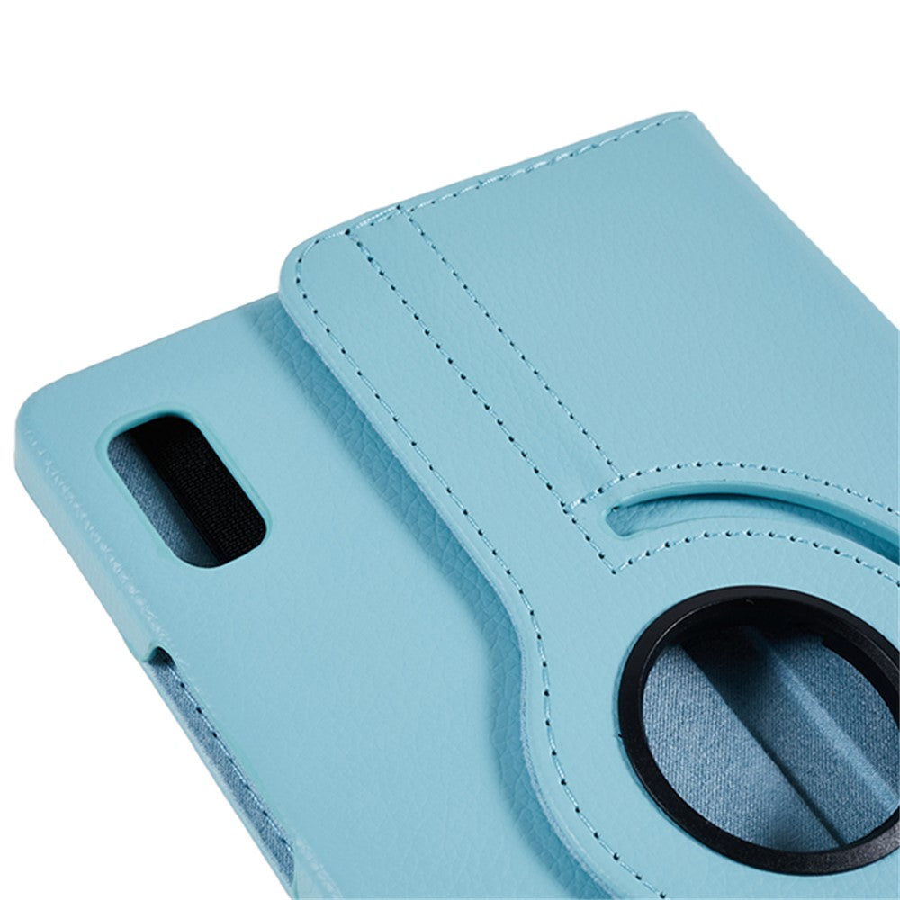 For Lenovo Tab M9 TB-310FU Protective Case 360-Degree Rotating PU Leather Cover with Elastic Band - Baby Blue