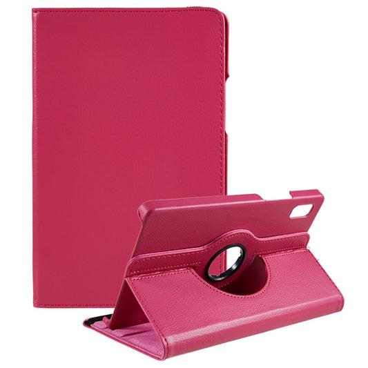 For Lenovo Tab M9 TB-310FU Protective Case 360-Degree Rotating PU Leather Cover with Elastic Band - Rose
