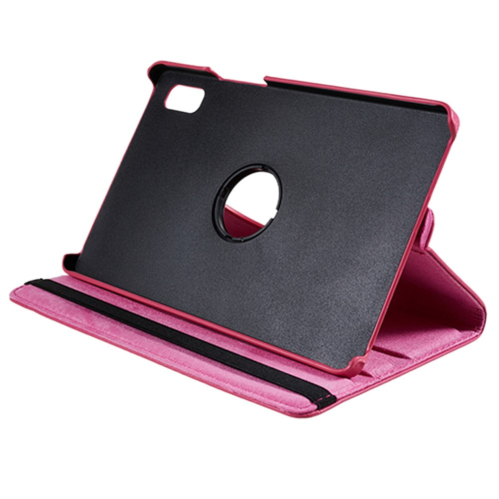 For Lenovo Tab M9 TB-310FU Protective Case 360-Degree Rotating PU Leather Cover with Elastic Band - Rose