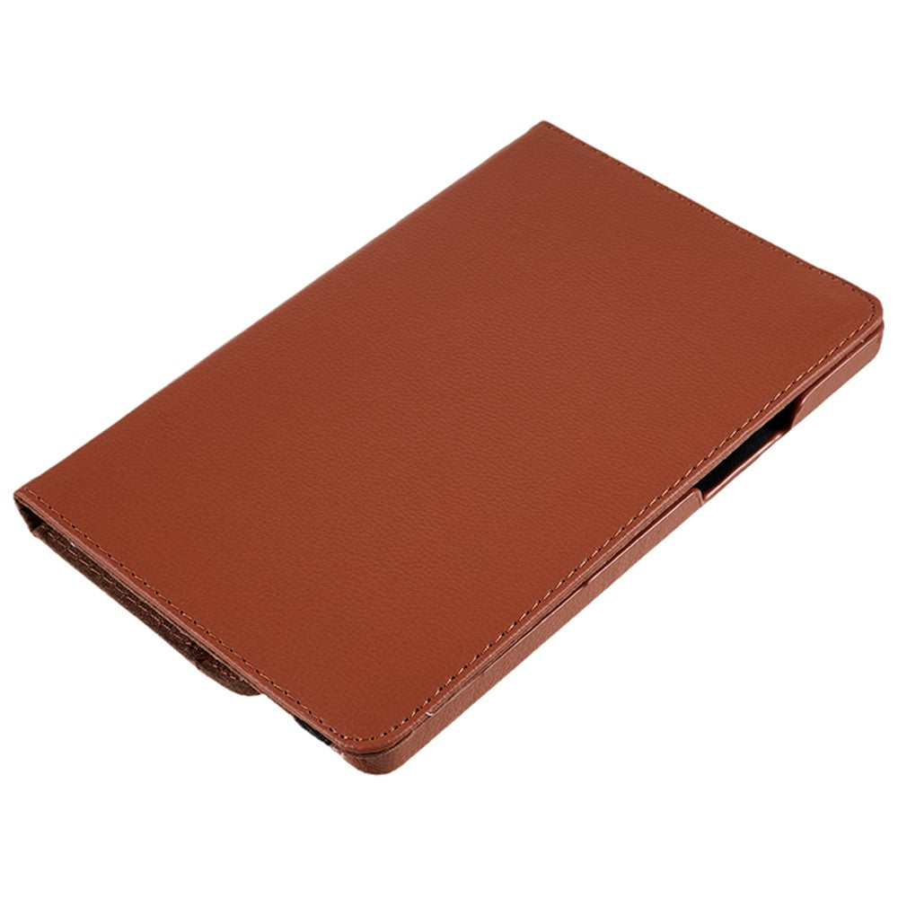 For Lenovo Tab M9 TB-310FU Protective Case 360-Degree Rotating PU Leather Cover with Elastic Band - Brown