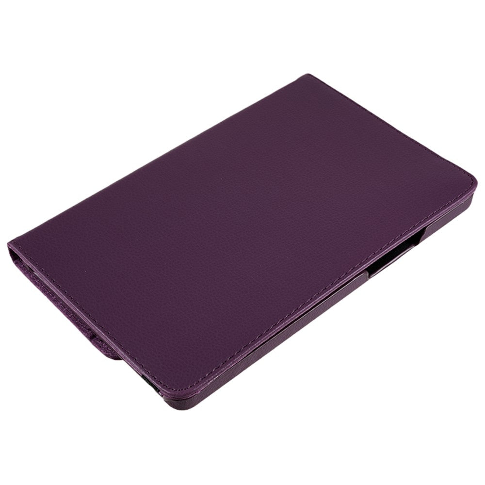 For Lenovo Tab M9 TB-310FU Protective Case 360-Degree Rotating PU Leather Cover with Elastic Band - Purple