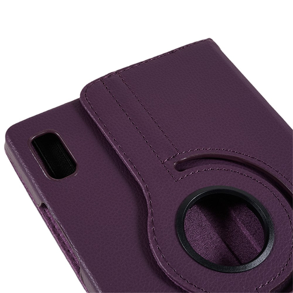 For Lenovo Tab M9 TB-310FU Protective Case 360-Degree Rotating PU Leather Cover with Elastic Band - Purple