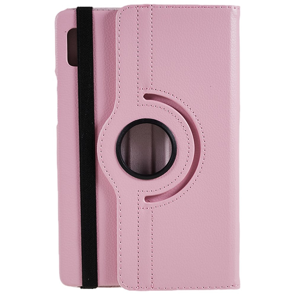 For Lenovo Tab M9 TB-310FU Protective Case 360-Degree Rotating PU Leather Cover with Elastic Band - Pink