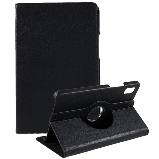 For Lenovo Tab M9 TB-310FU Protective Case 360-Degree Rotating PU Leather Cover with Elastic Band - Black