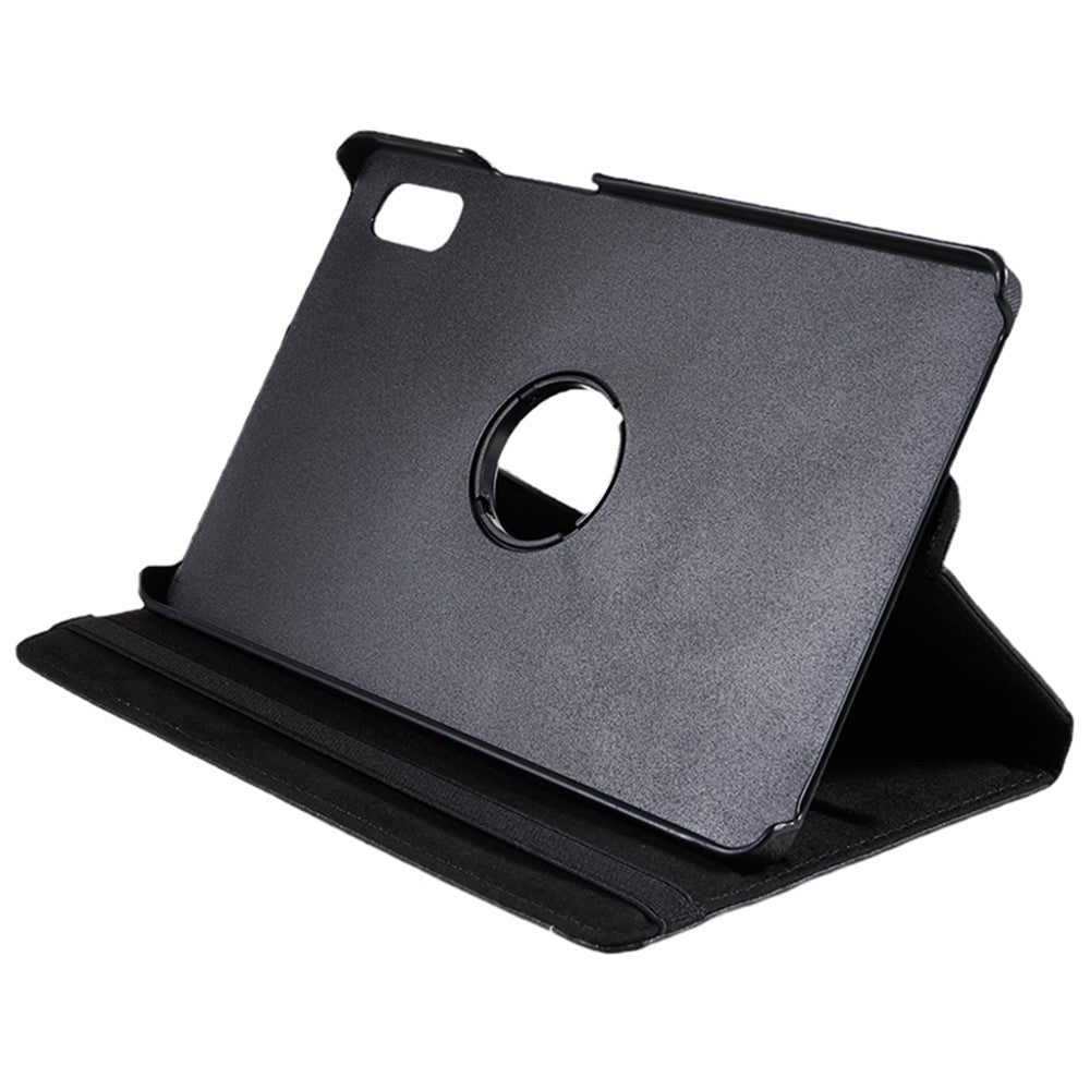For Lenovo Tab M9 TB-310FU Protective Case 360-Degree Rotating PU Leather Cover with Elastic Band - Black