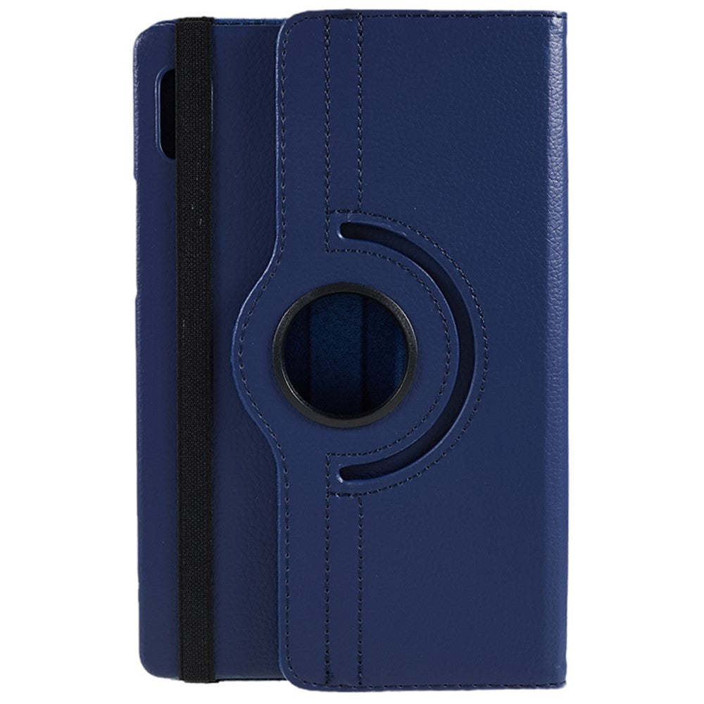 For Lenovo Tab M9 TB-310FU Protective Case 360-Degree Rotating PU Leather Cover with Elastic Band - Dark Blue