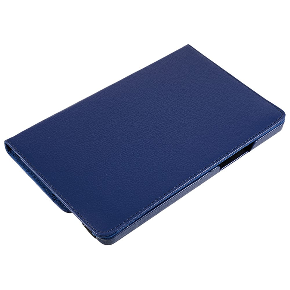 For Lenovo Tab M9 TB-310FU Protective Case 360-Degree Rotating PU Leather Cover with Elastic Band - Dark Blue