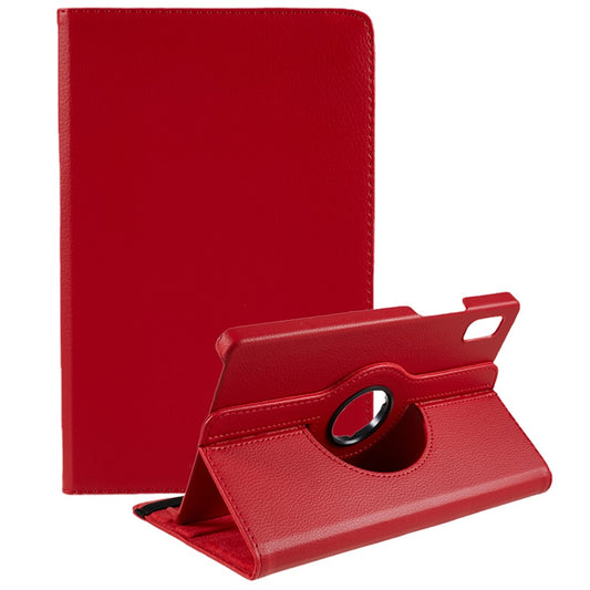 For Lenovo Tab M9 TB-310FU Protective Case 360-Degree Rotating PU Leather Cover with Elastic Band - Red