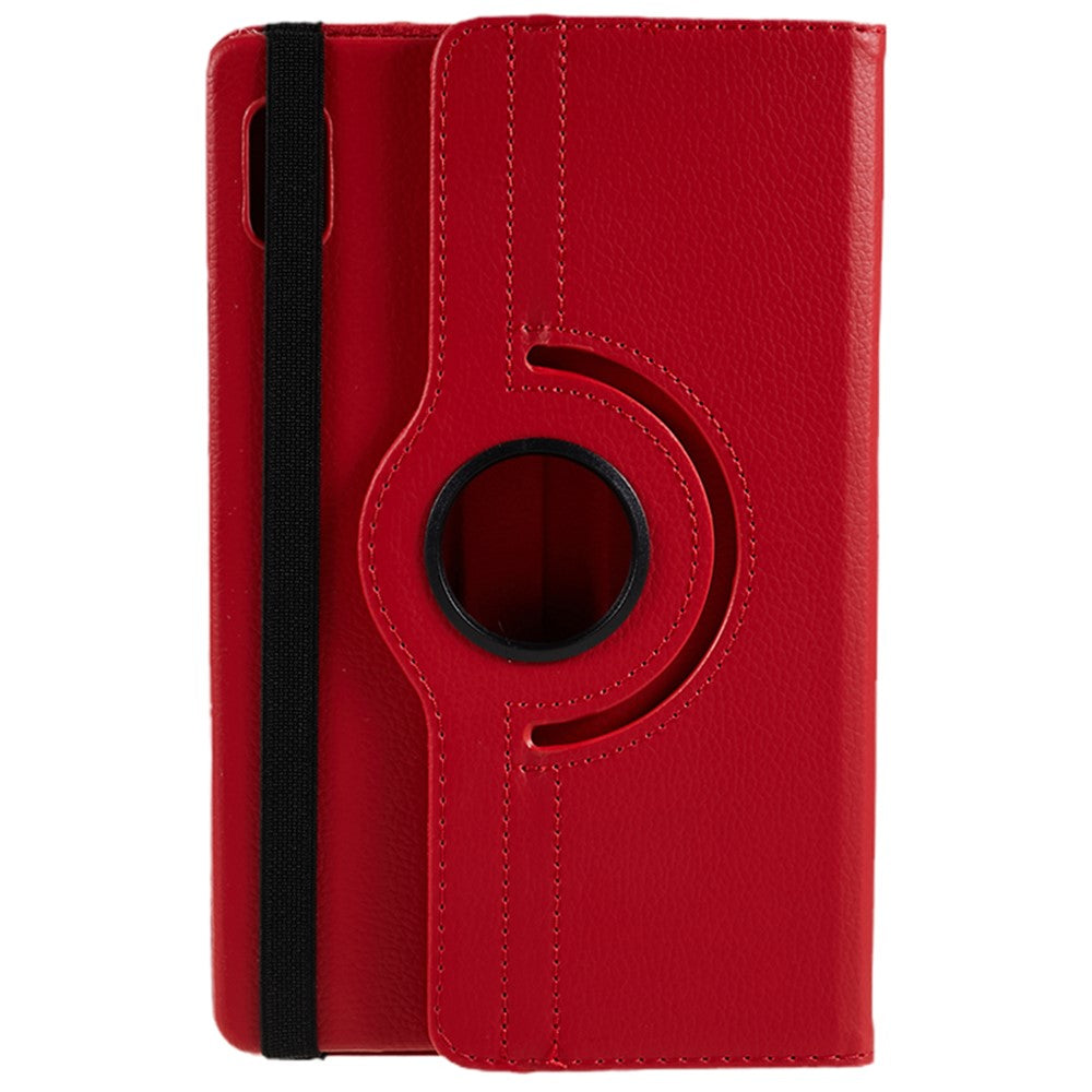 For Lenovo Tab M9 TB-310FU Protective Case 360-Degree Rotating PU Leather Cover with Elastic Band - Red